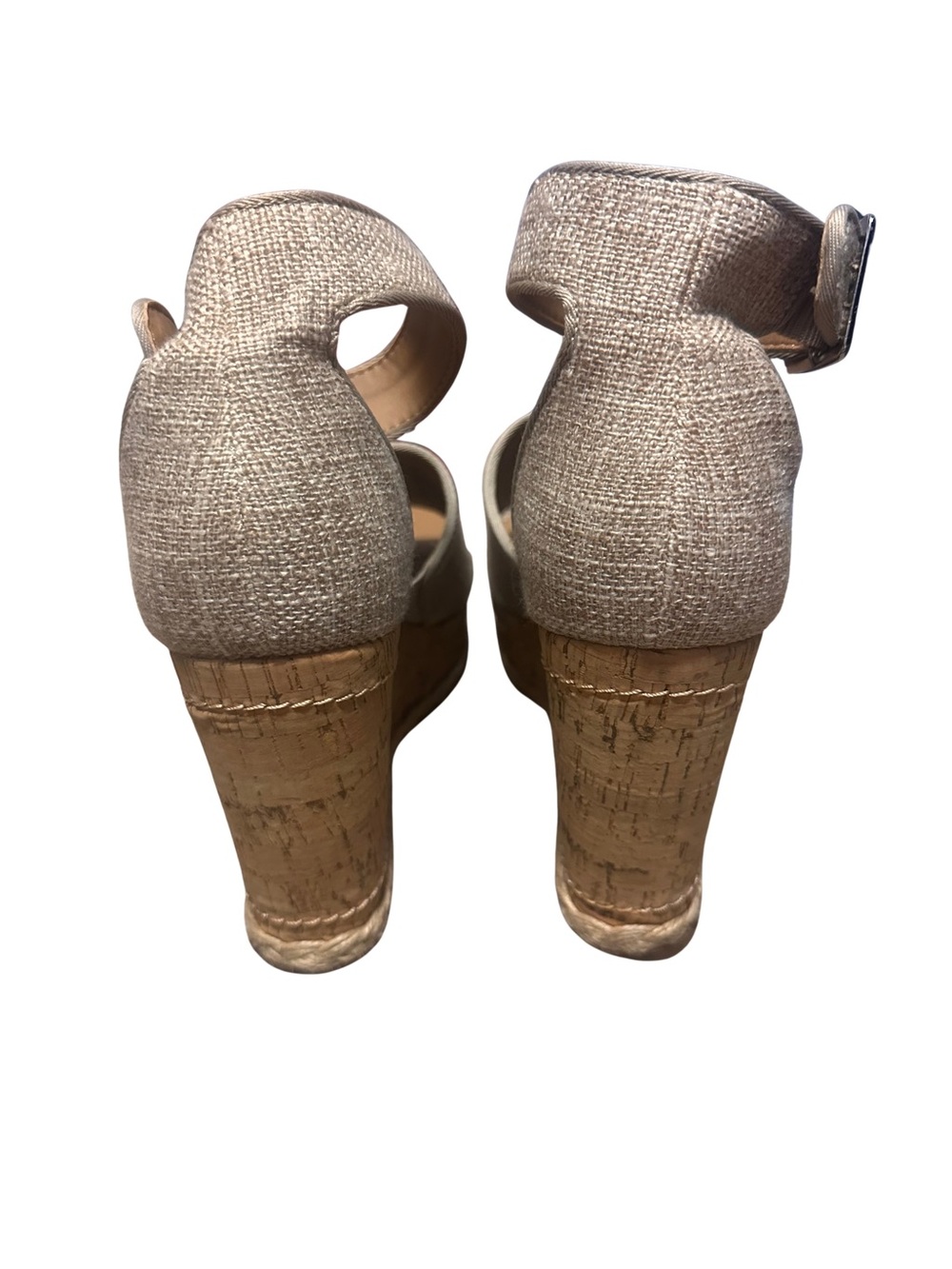 Target Neutral Beige Espadrille Wedge Sandal with Ankle Strap - Picture 3 of 3